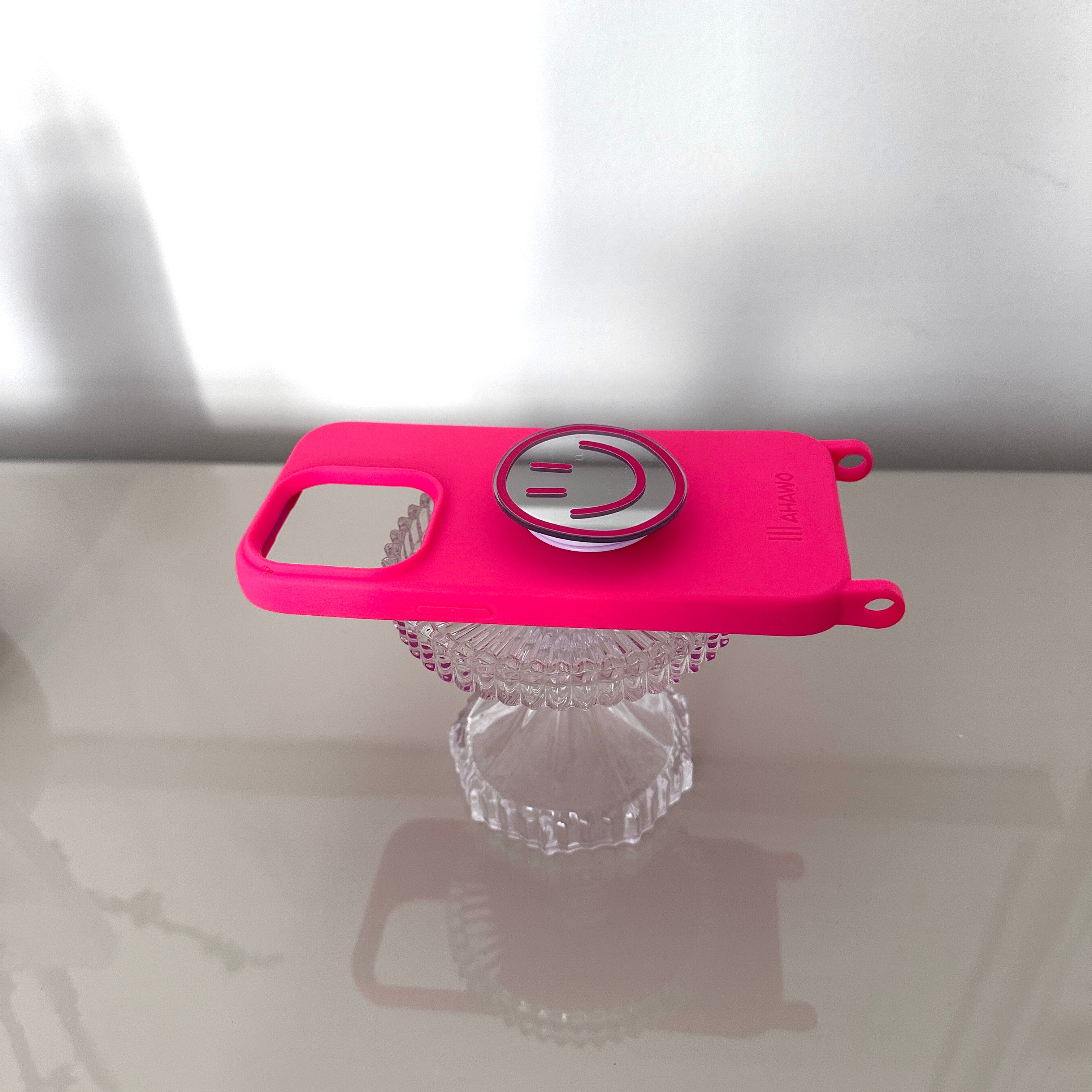 Phone Pop Holder Smiley Pink