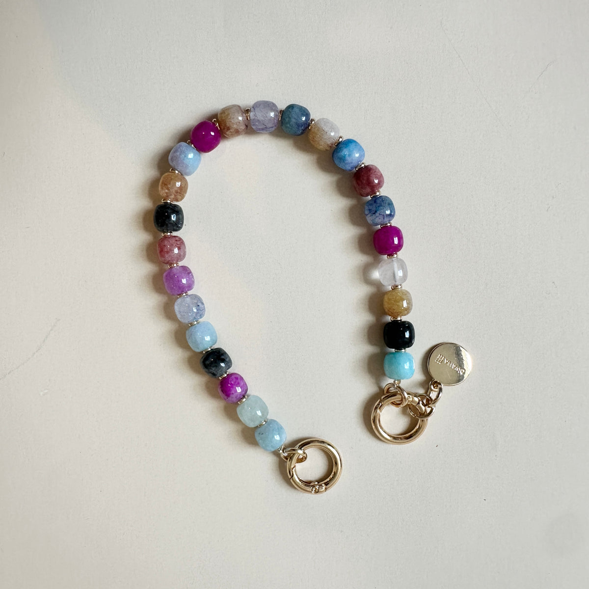Short Natural Stone Phone Strap Multicolor
