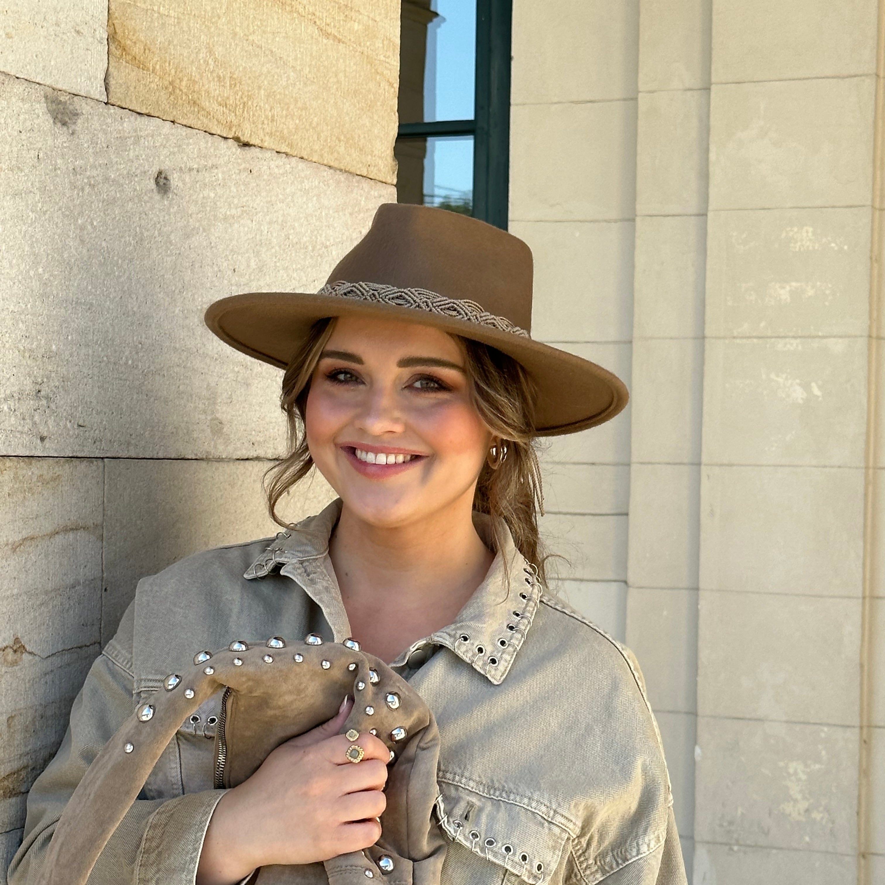 Hat Luna – Brown with Nude Allure Slim Hatband