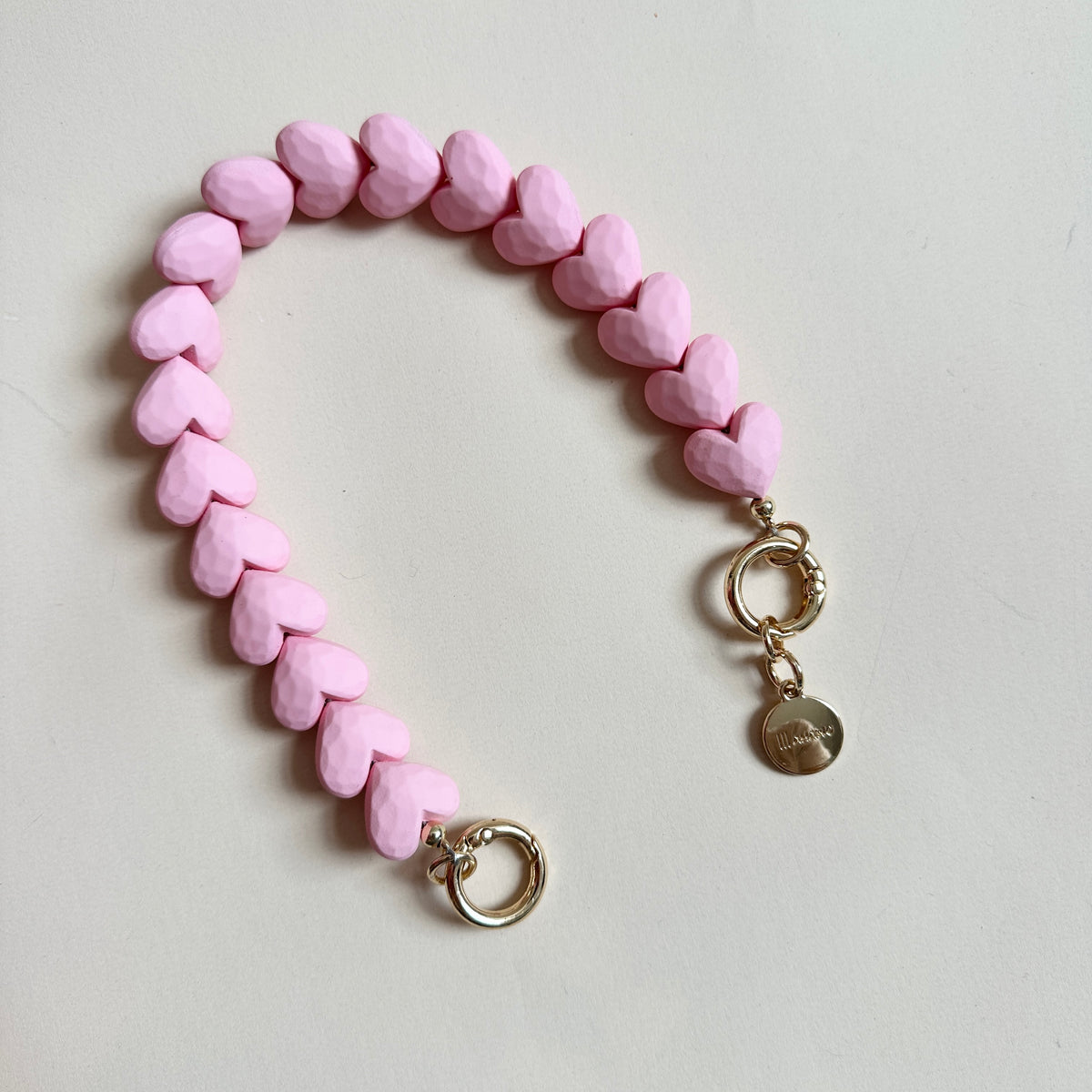 Short Heart Phone Strap Pink