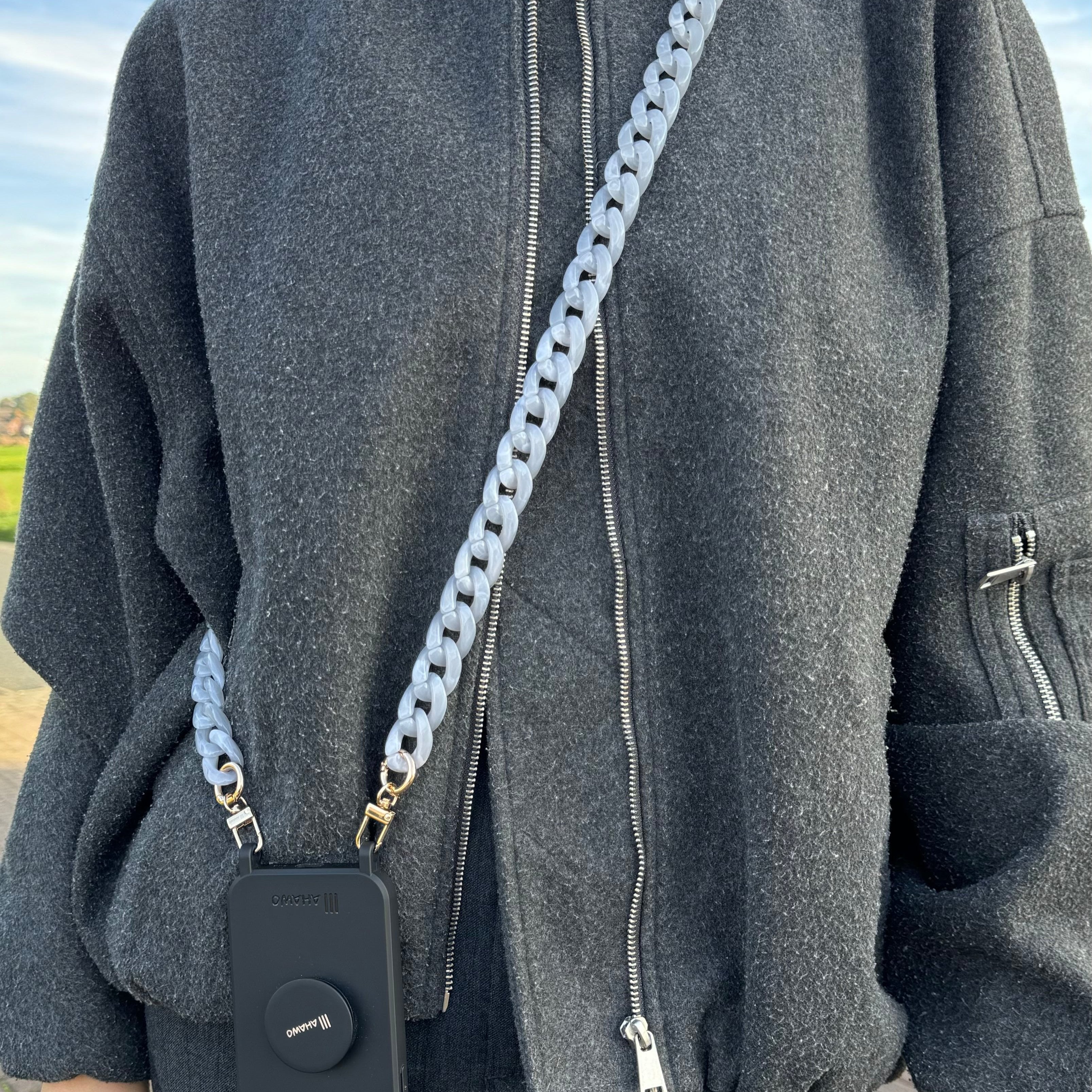 Long Chain Strap Grey