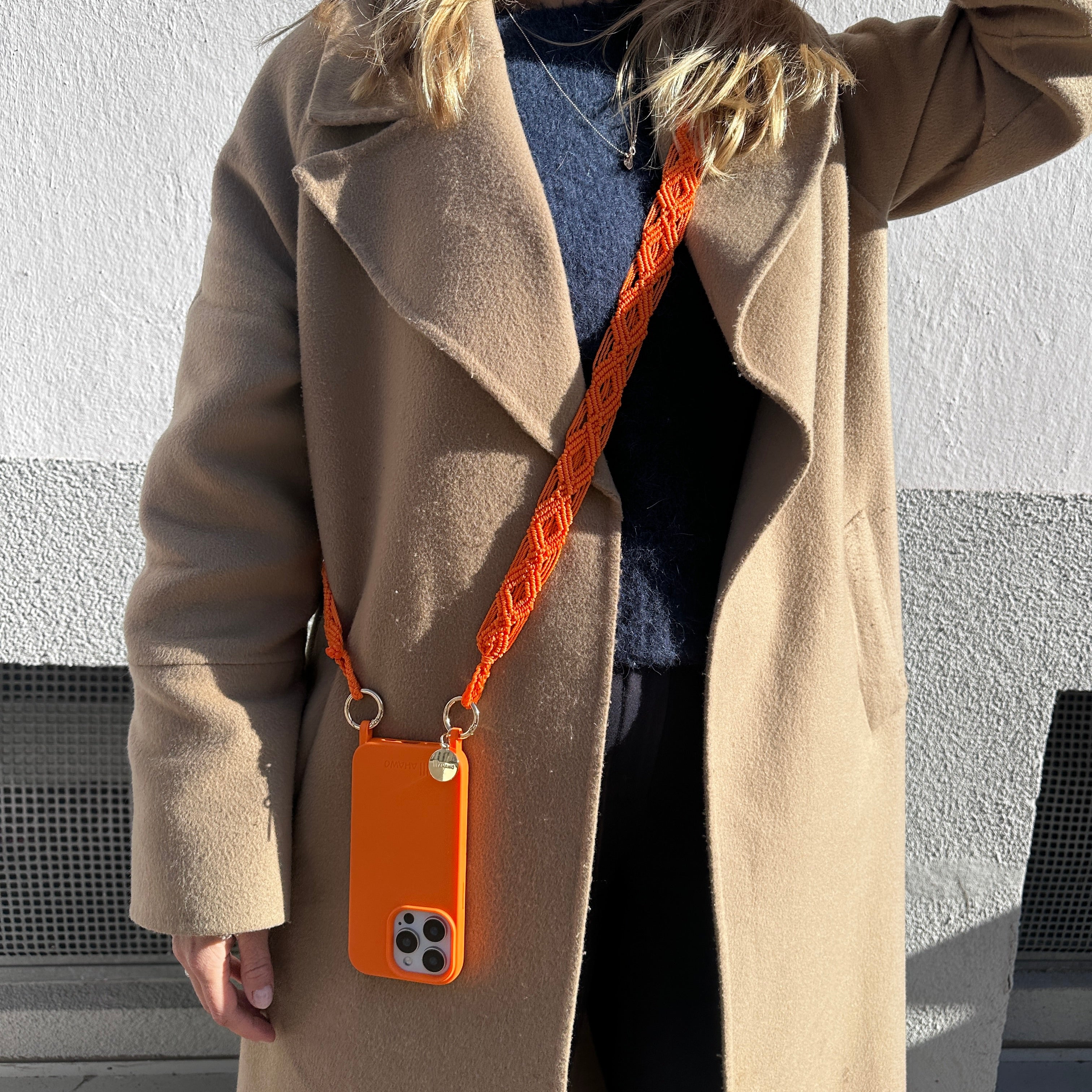 Juicy Orange Slim Phone Strap with Eyelets