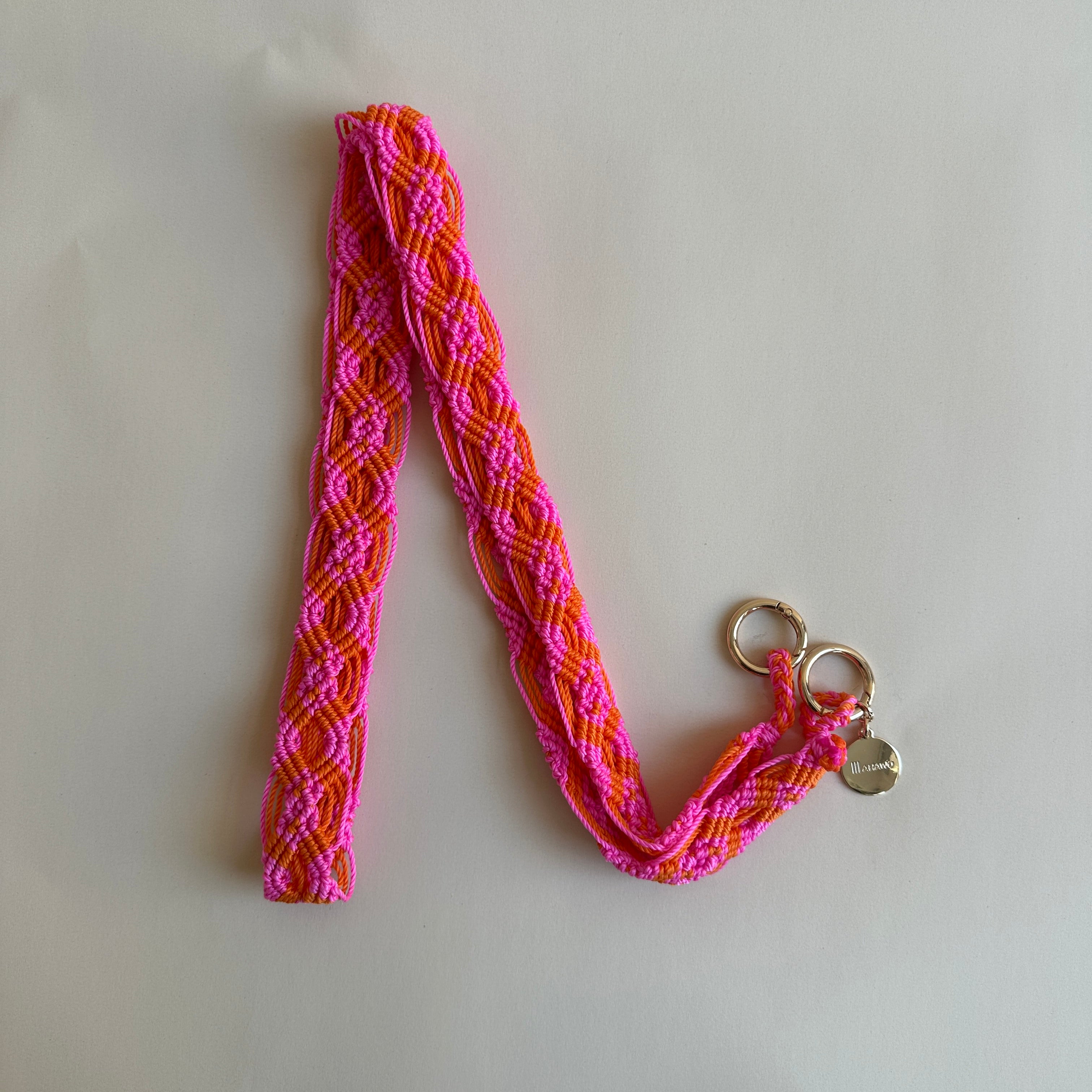 Pink Fire Slim Phone Strap with Eyelets