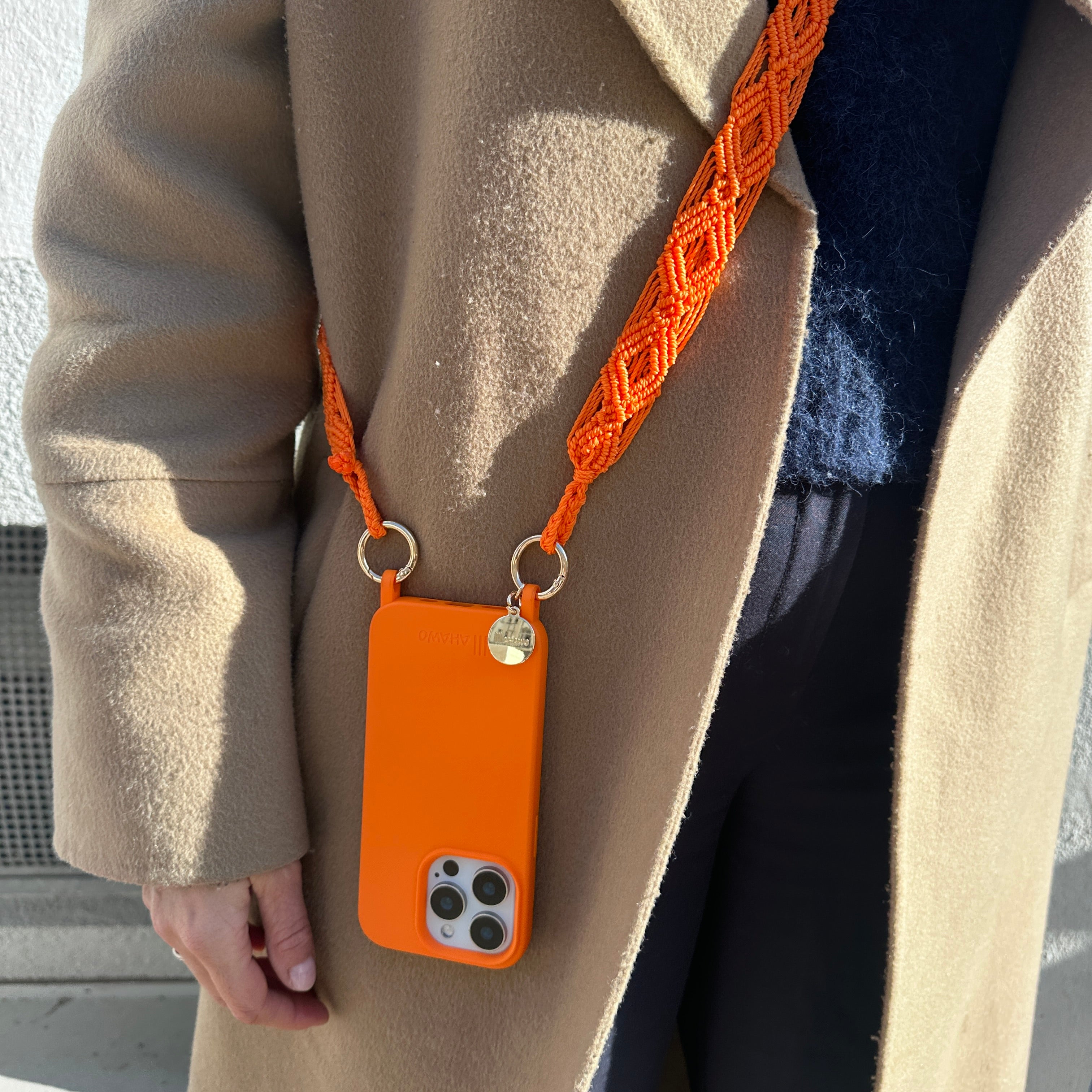 Juicy Orange Slim Phone Strap with Eyelets