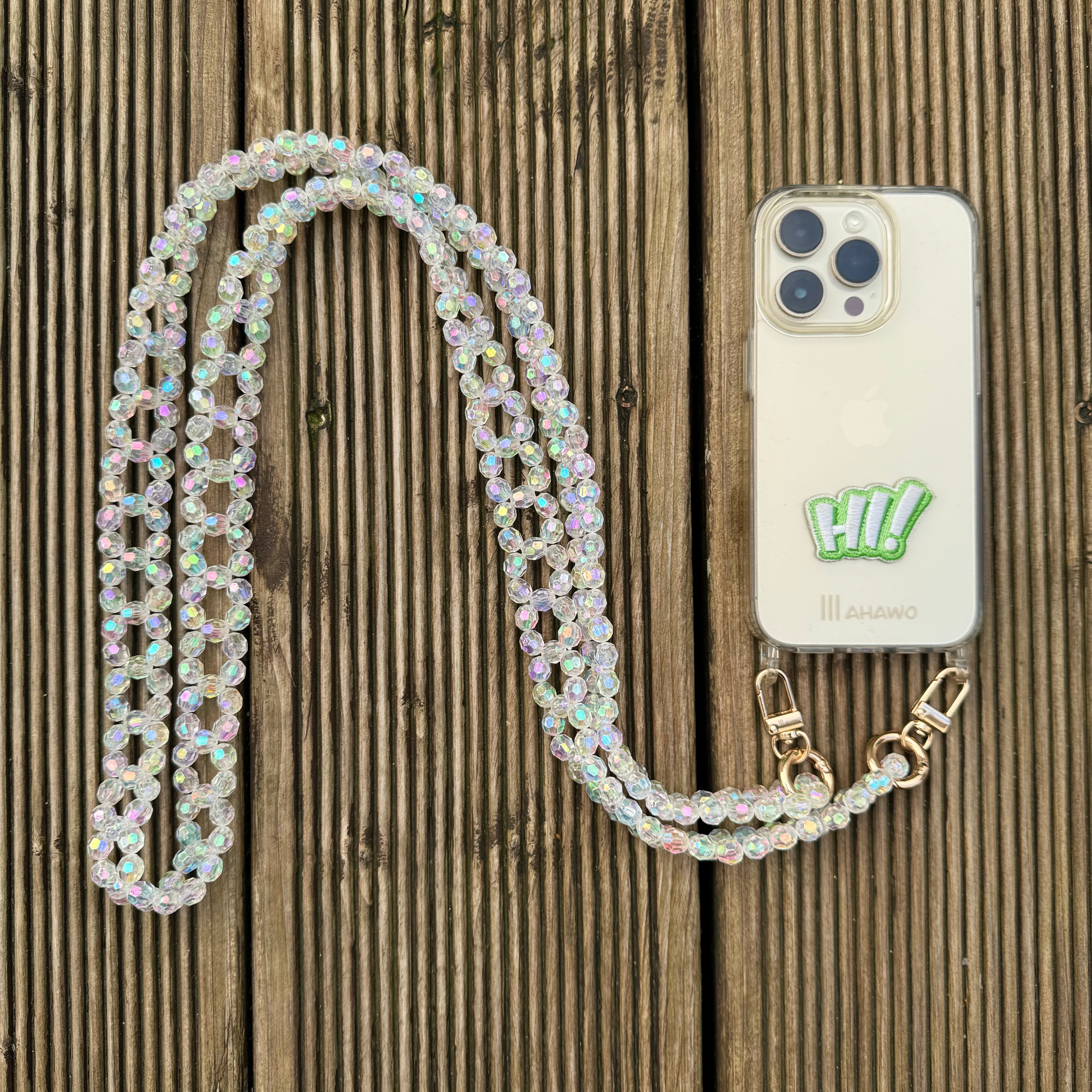Long Pearl Strap Clear