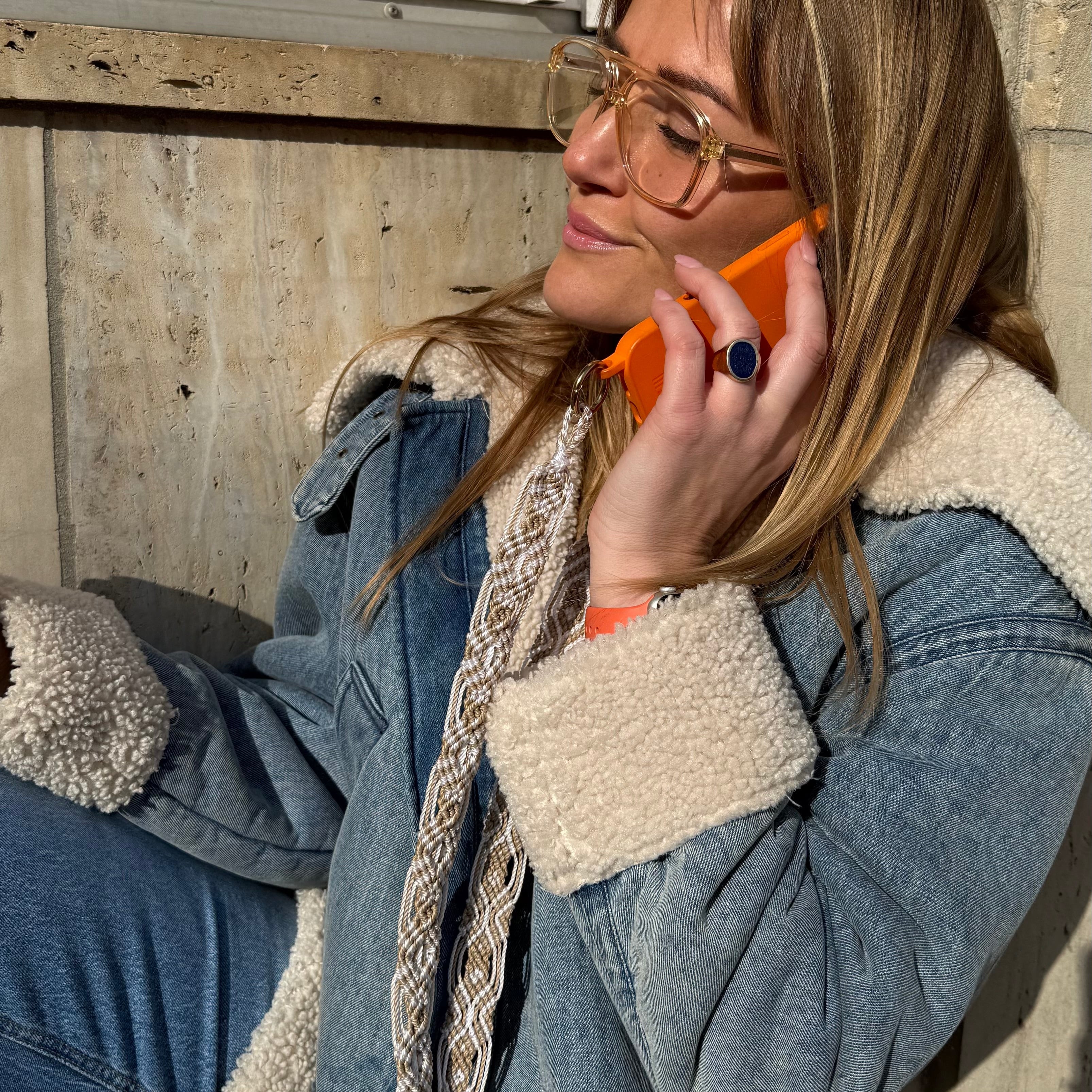 Cashmere Tones Slim Phone Strap with Eyelets