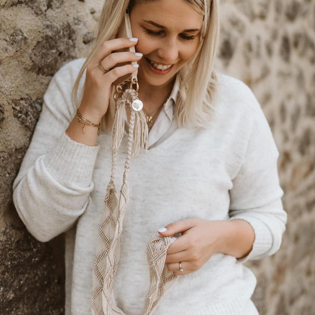 Cream Butter Phone Strap