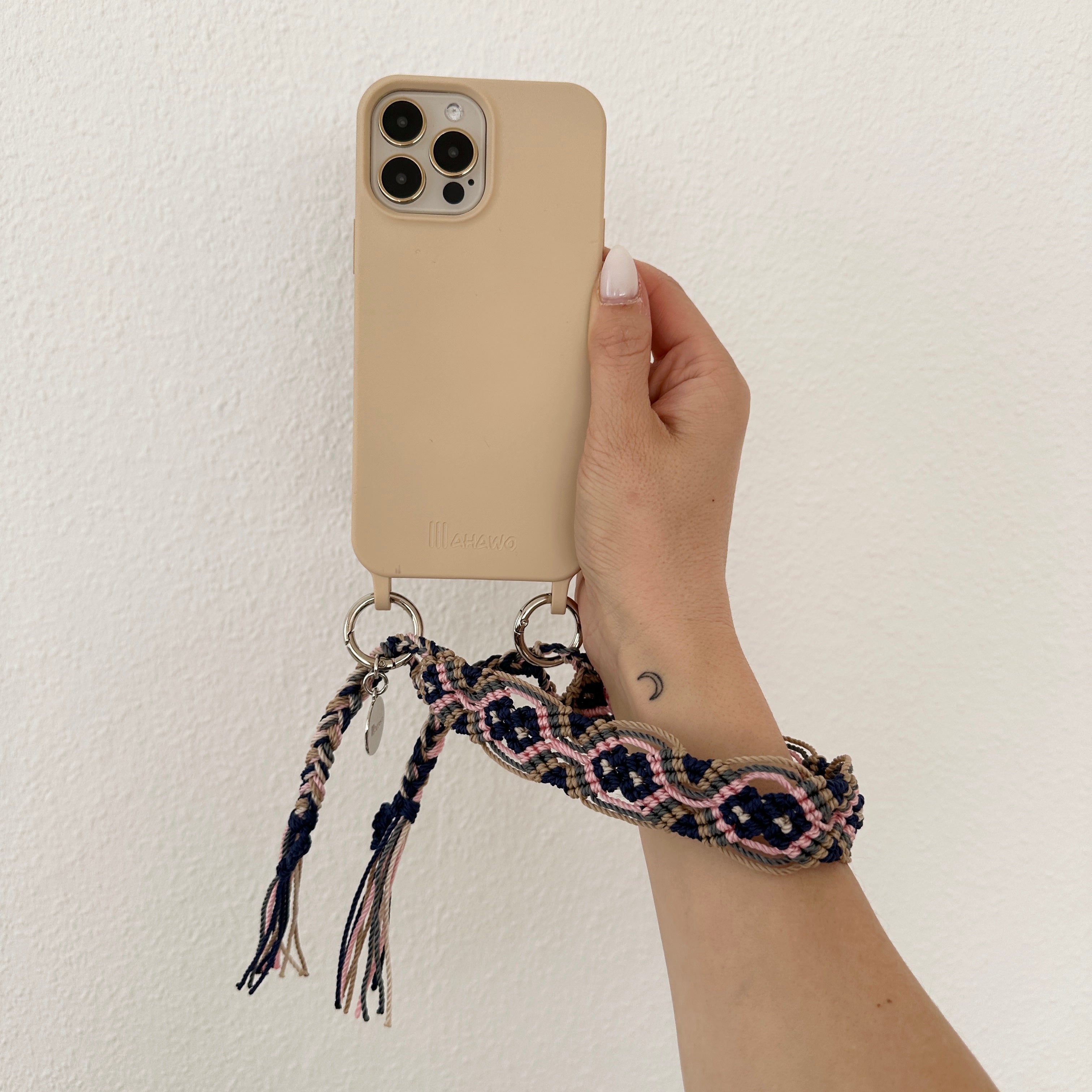 Short Phone Strap "Navy Blossom"