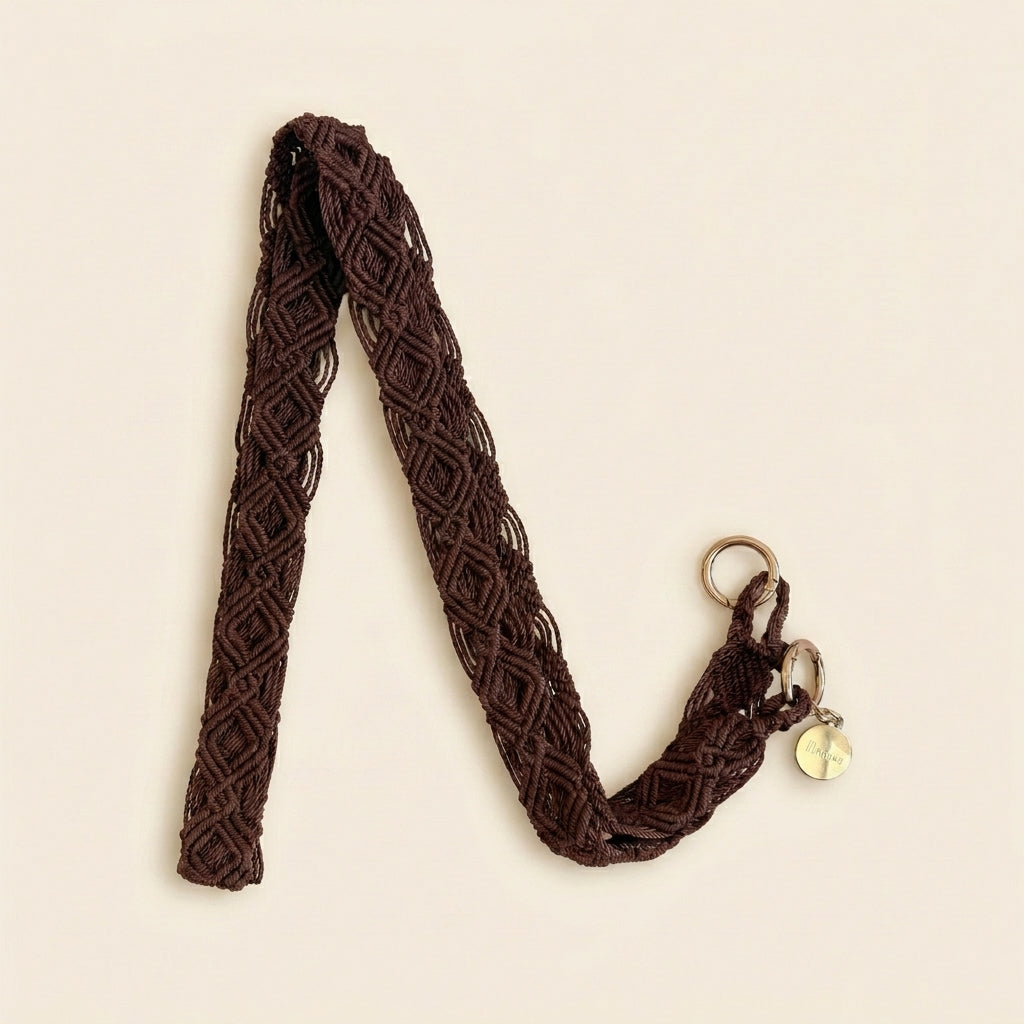 Dark Chocolate Slim Phone Strap with Eyelets