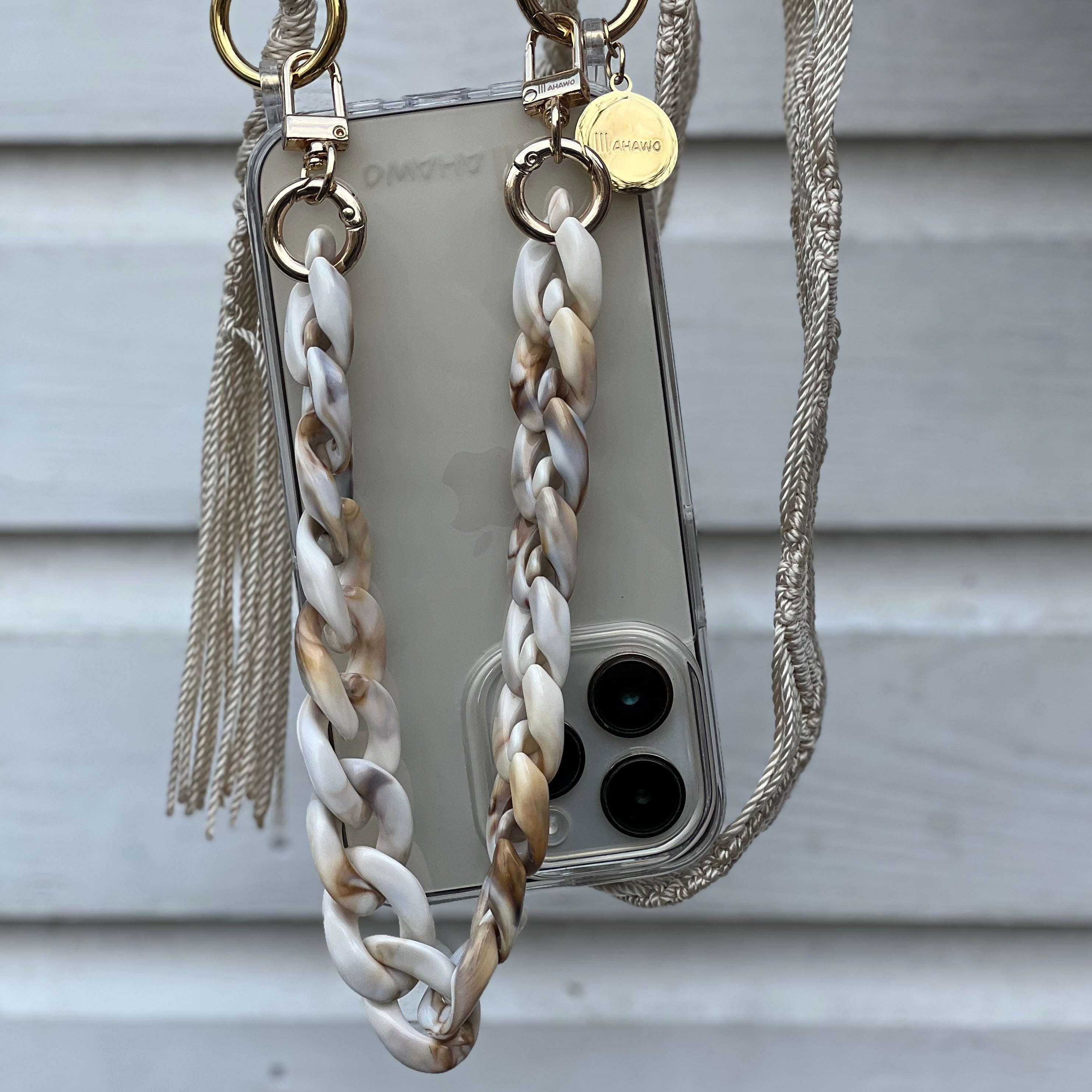 Short Chain Strap Beige