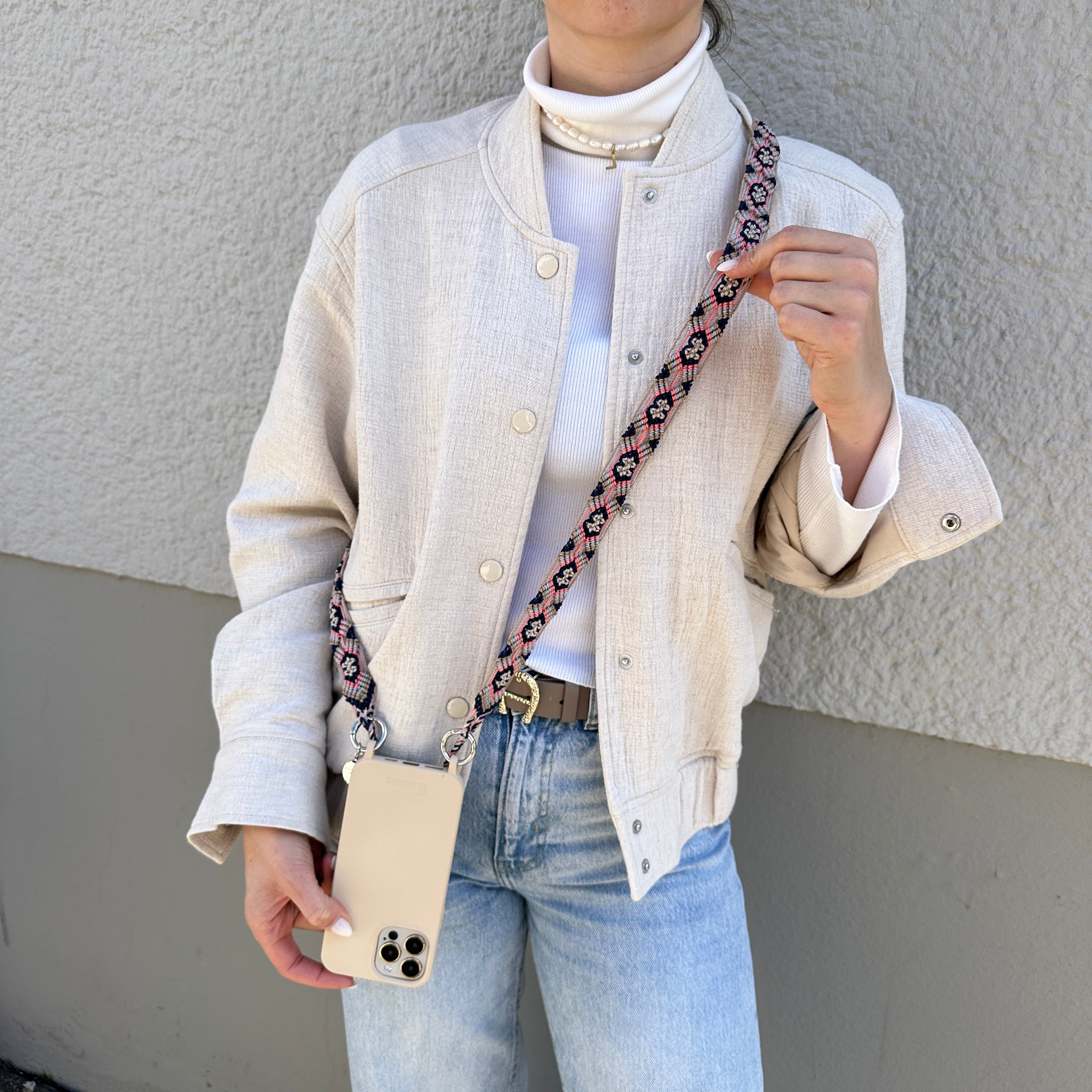 Oceans Coral Slim Phone Strap