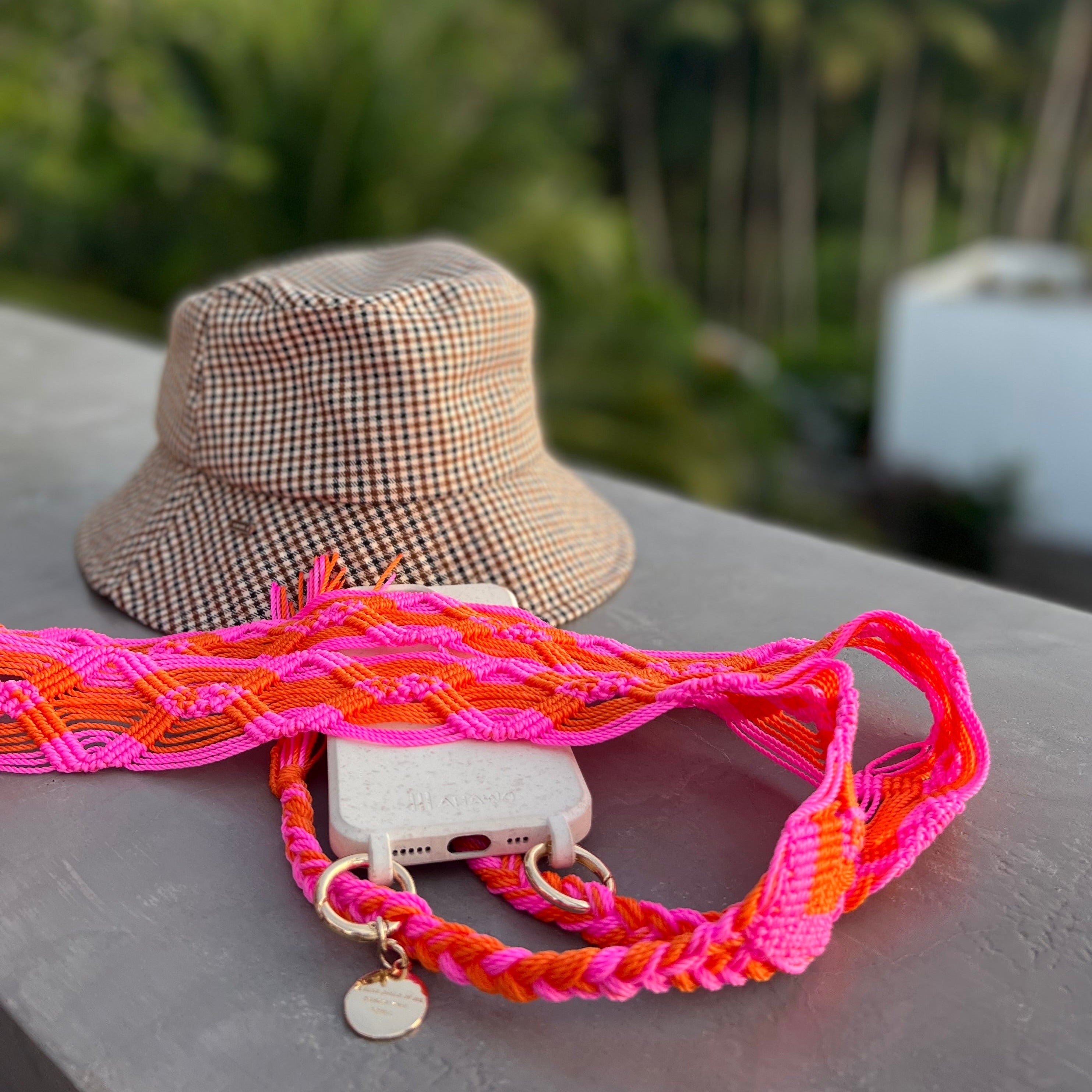 Pink Fire Phone Strap