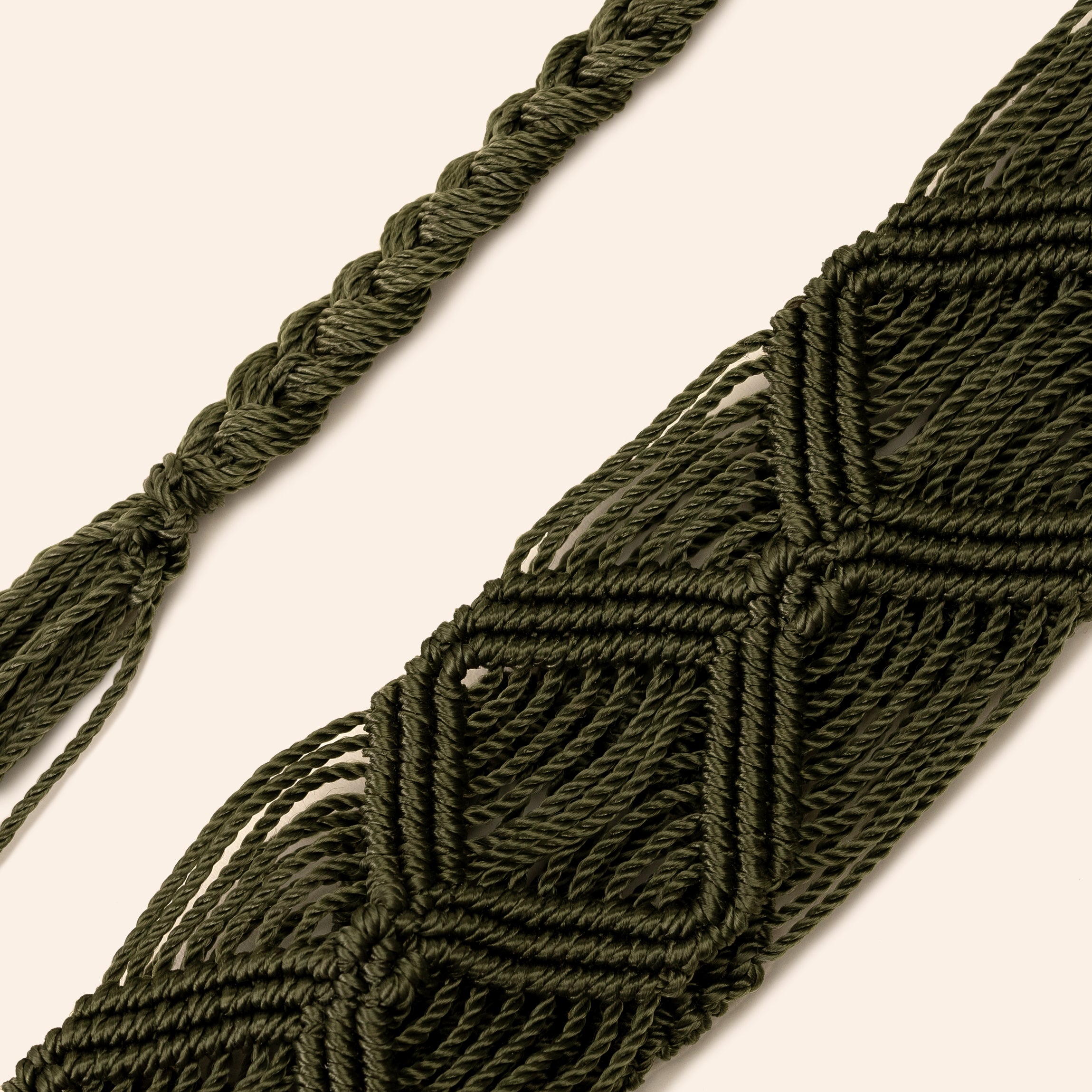green phone and bag strap