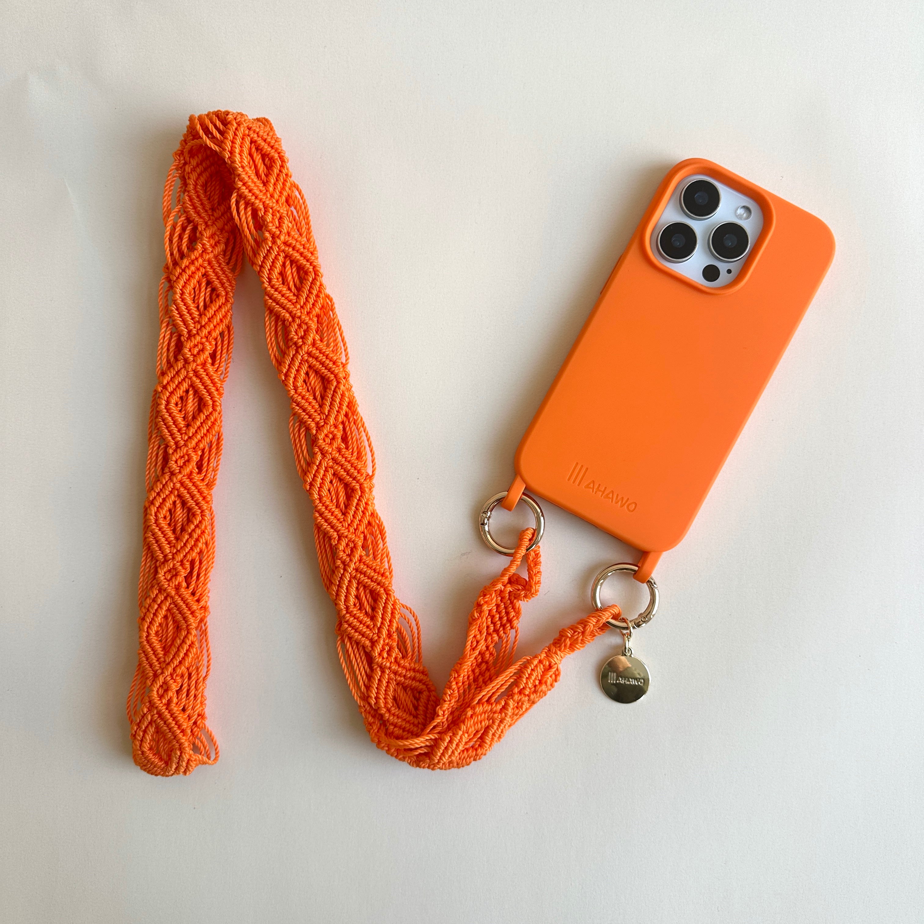 Juicy Orange Slim Phone Strap with Eyelets