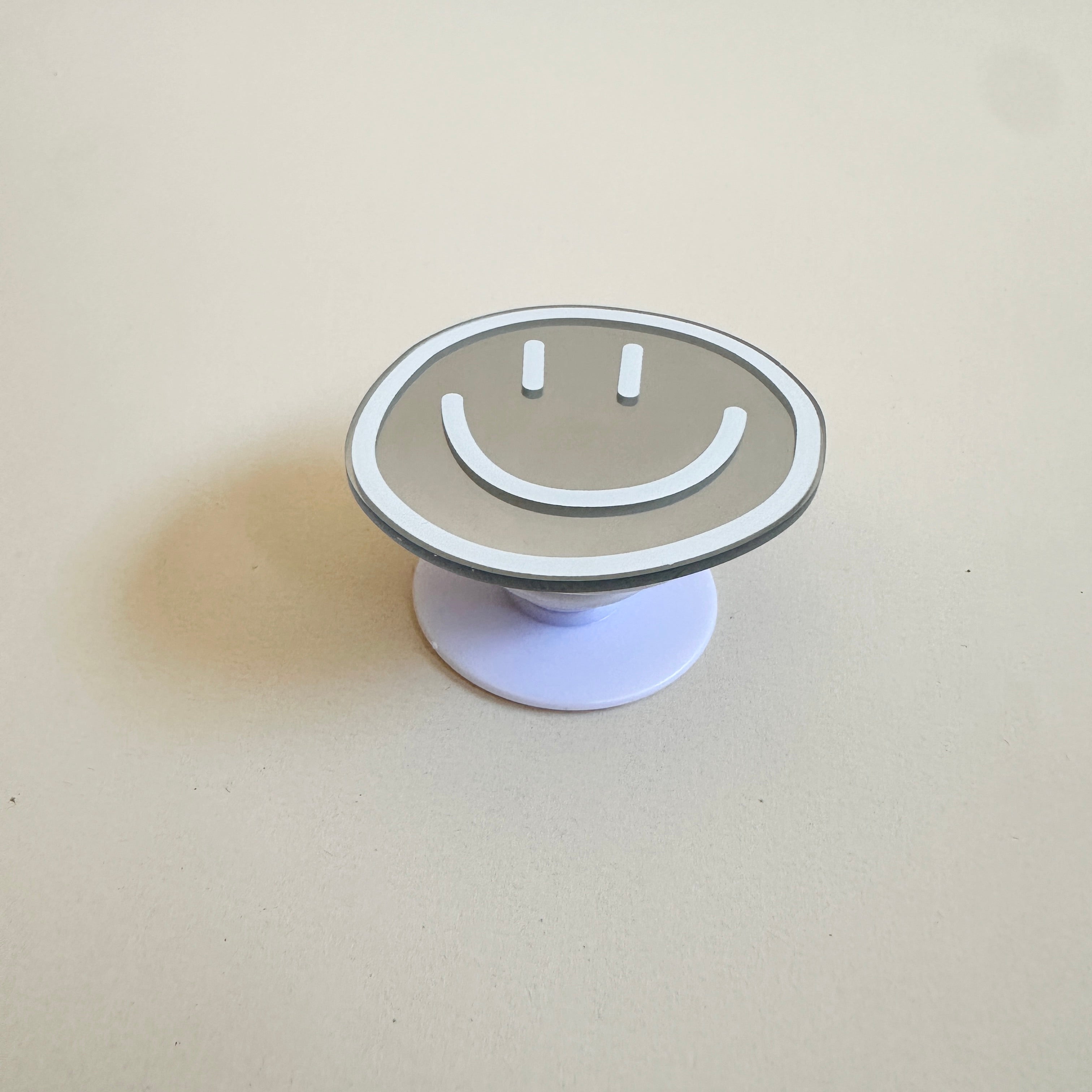 Phone Pop Holder Smiley White