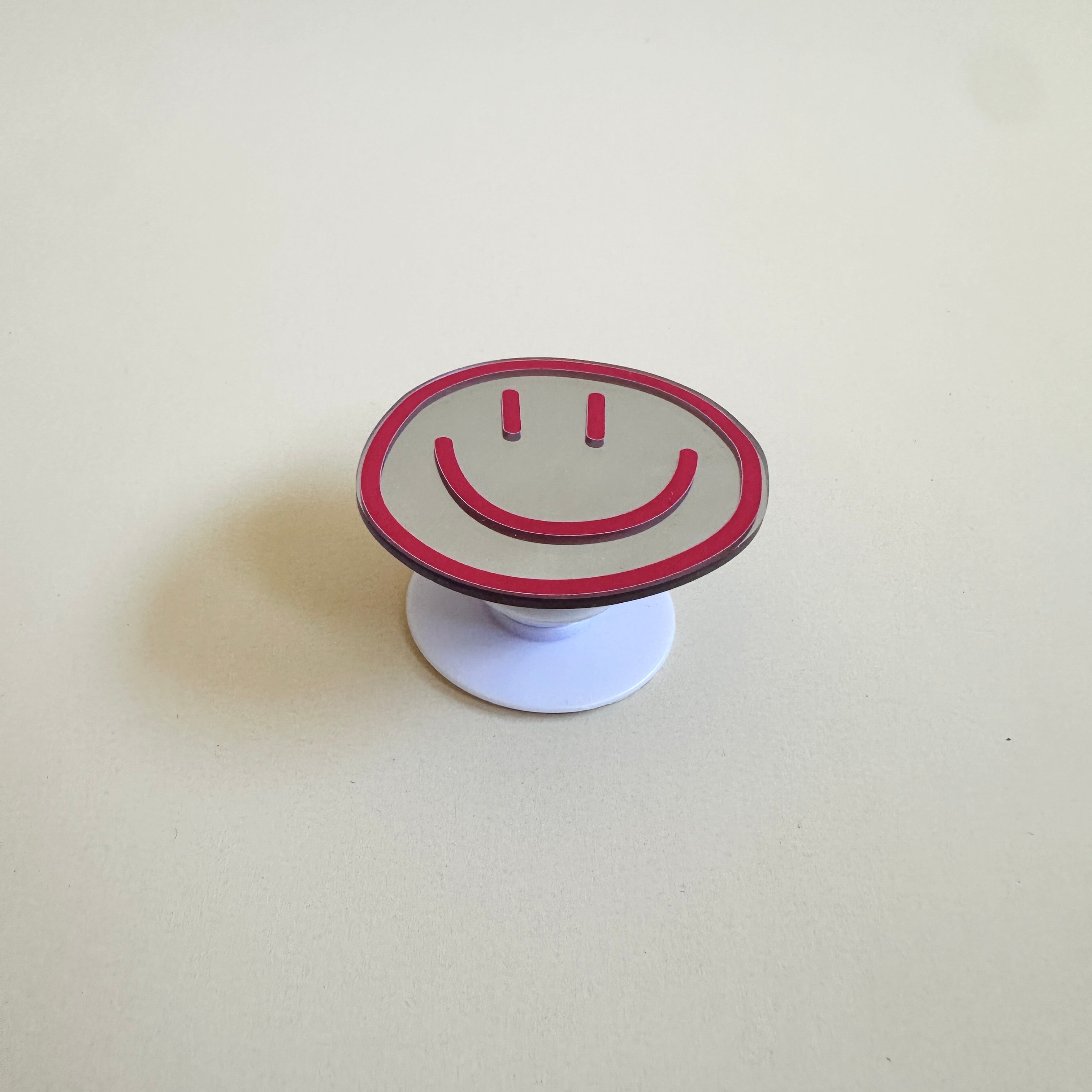Phone Pop Holder Smiley Pink