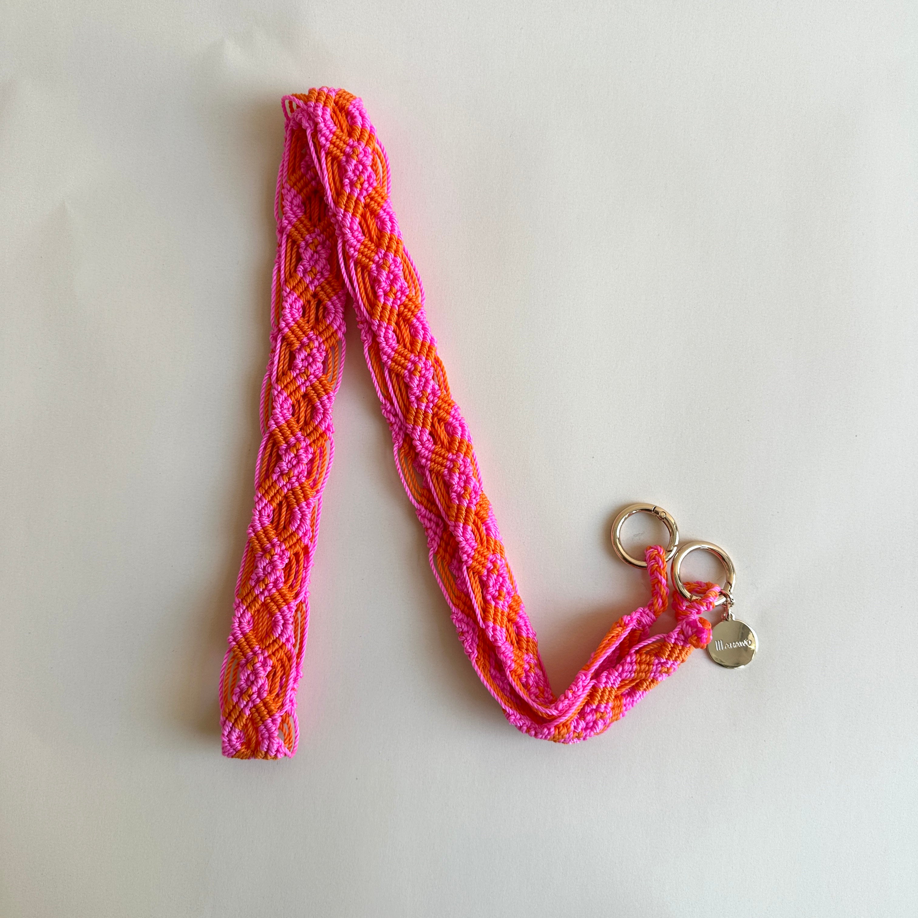Pink Fire Slim Phone Strap with Eyelets