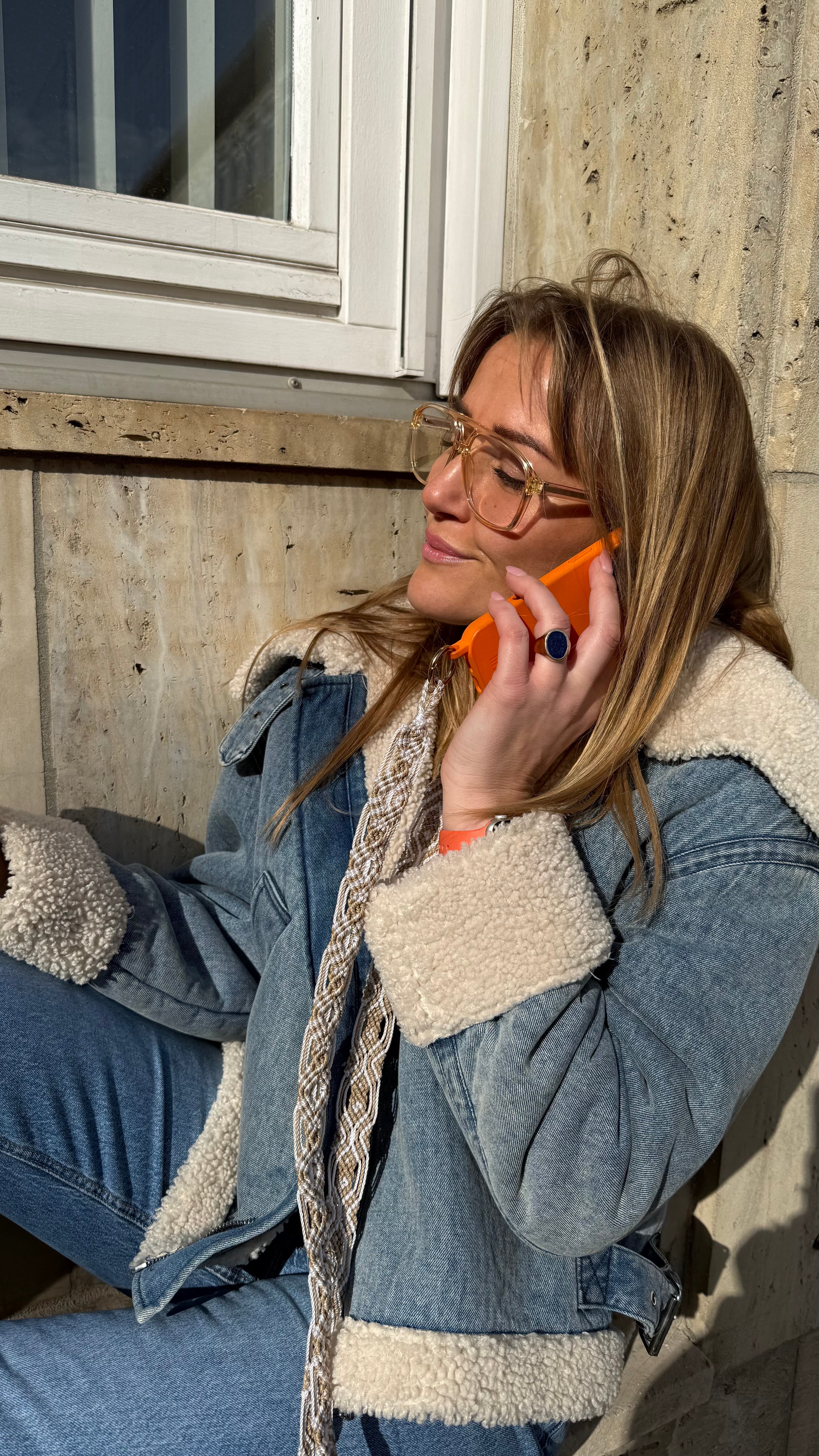 Cashmere Tones Slim Phone Strap with Eyelets