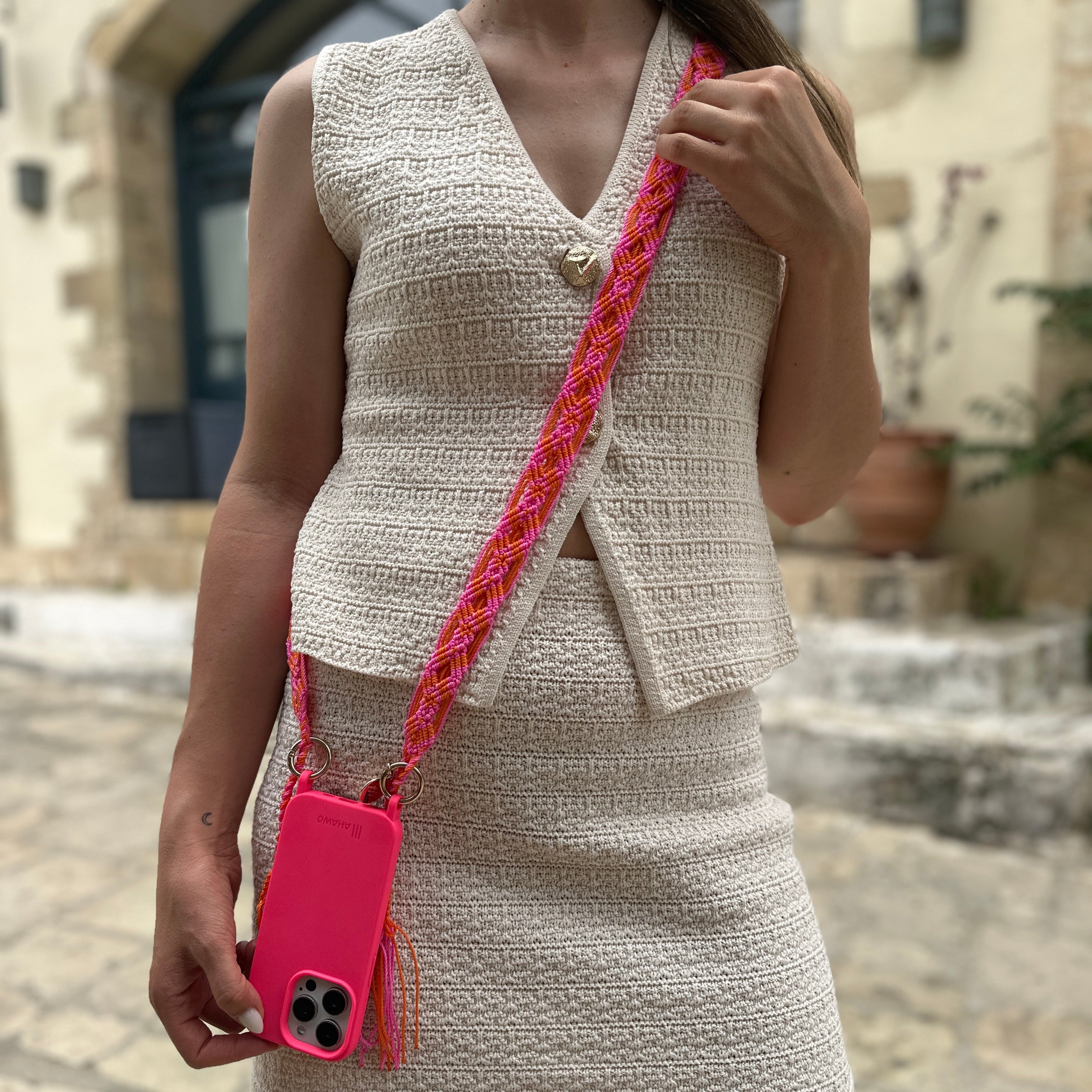 Handyhülle mit Ösen Pink