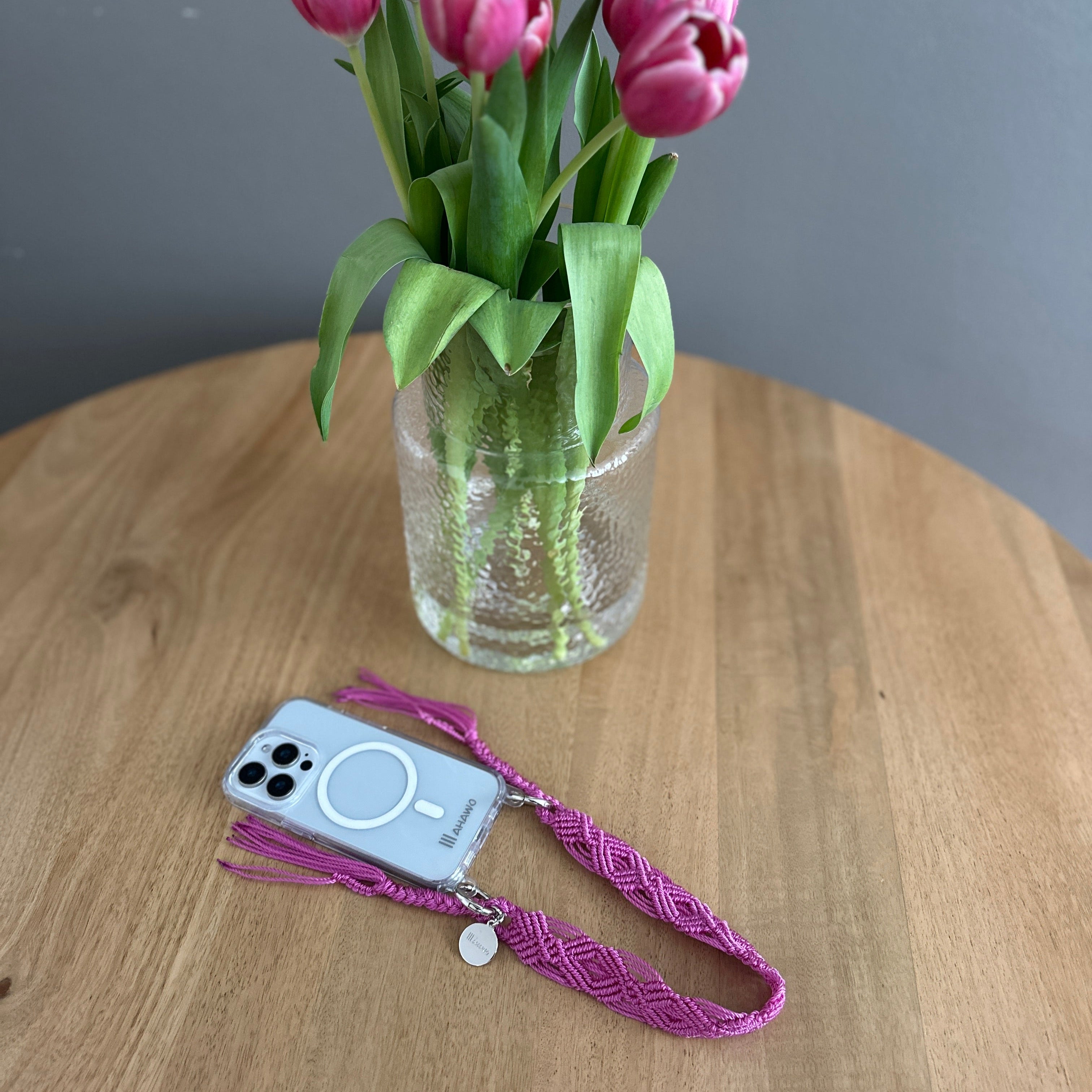 Short Phone Strap "Bright Magenta"