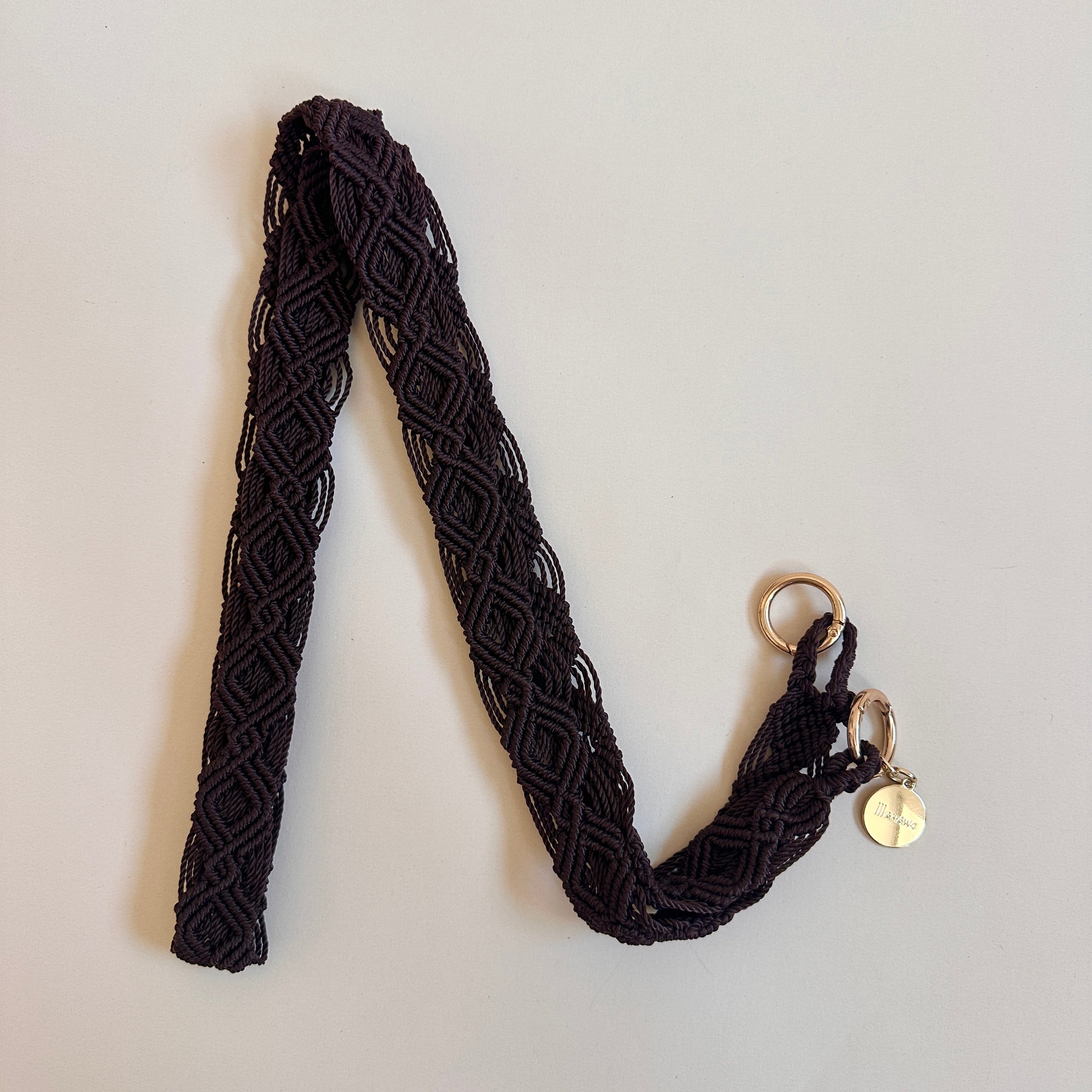 Dark Chocolate Slim Phone Strap with Eyelets