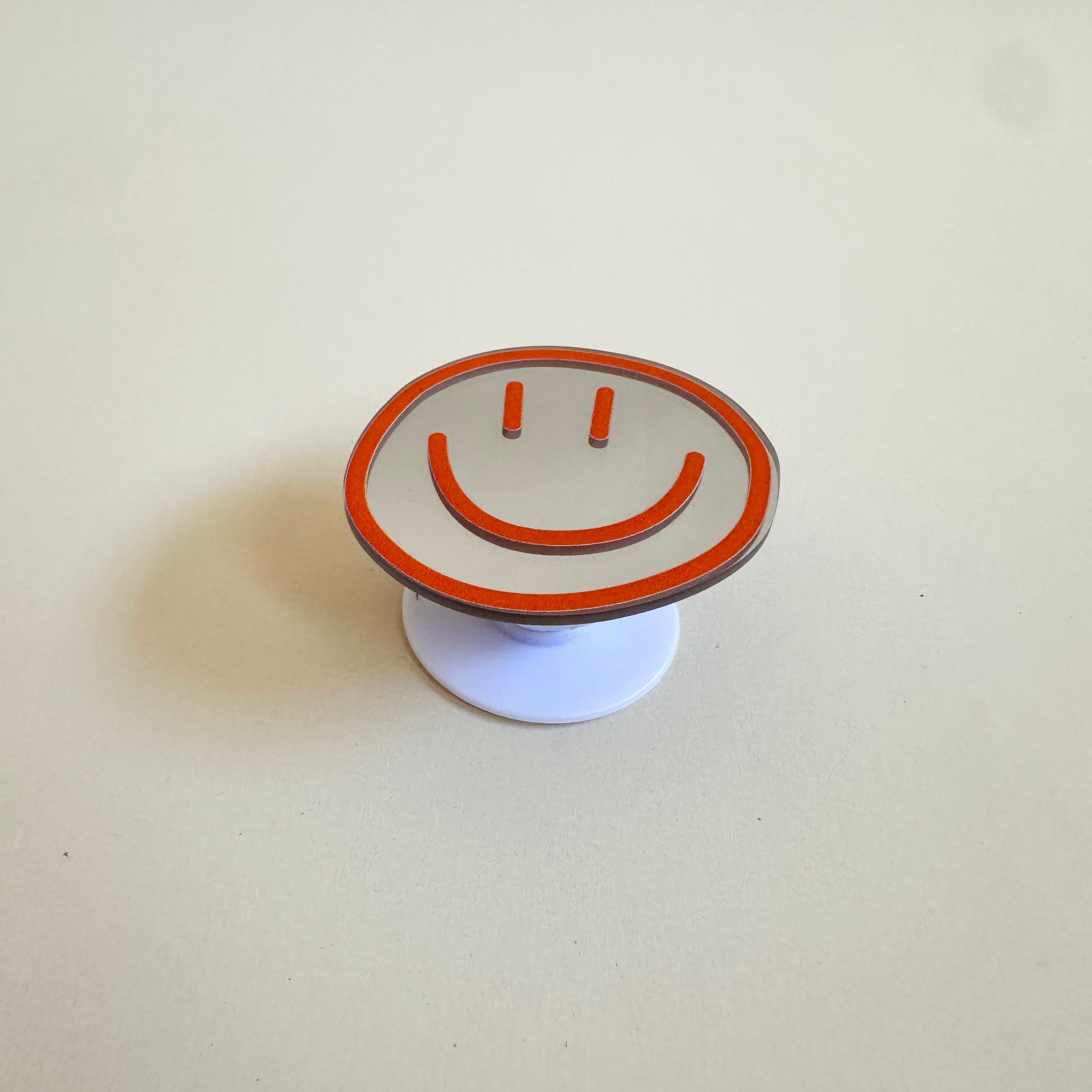 Phone Pop Holder Smiley Orange